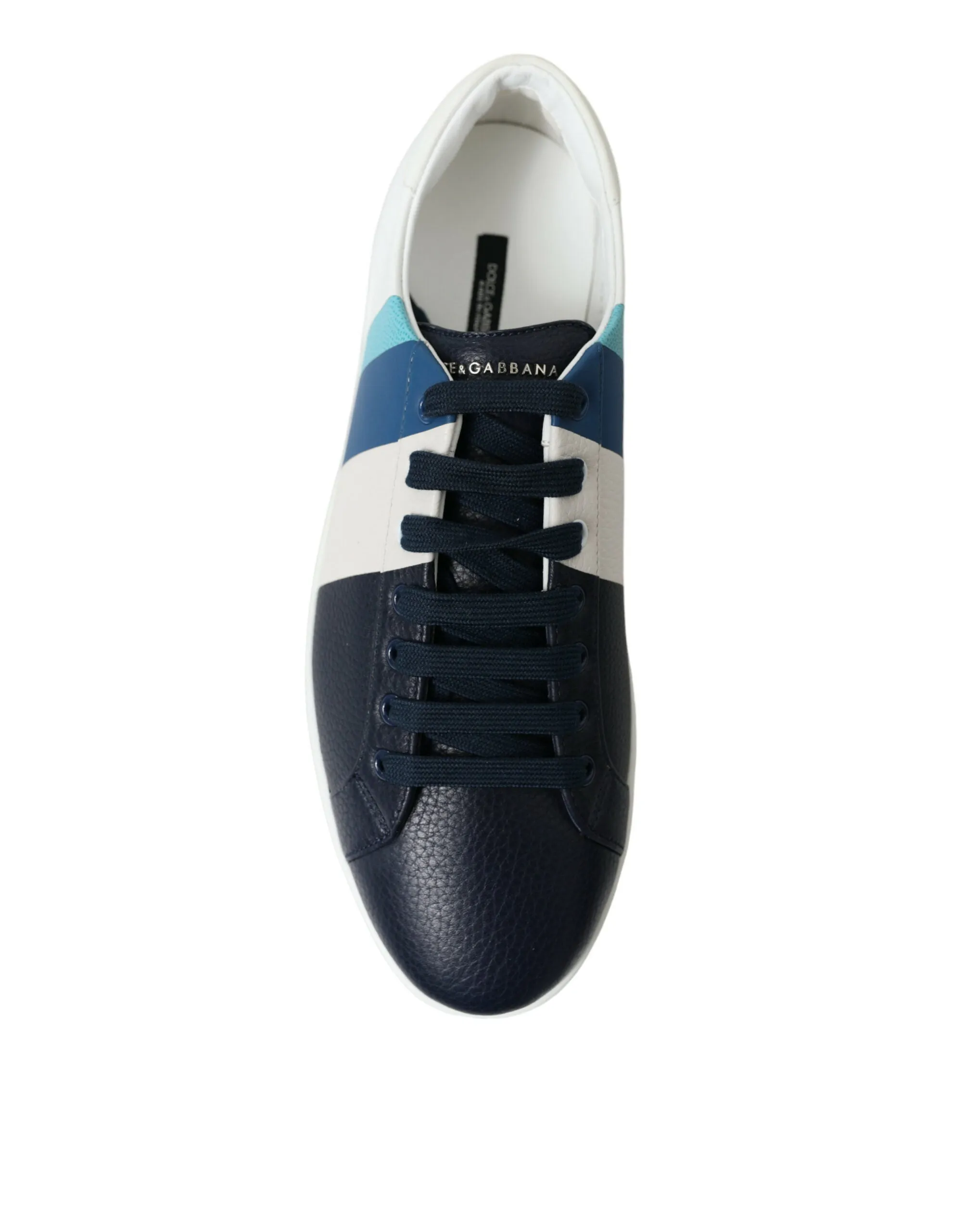 Elegant White and Blue Leather Sneakers sold by Louxly product image thumbnail 3