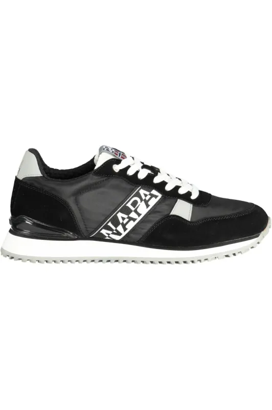 Sleek Black Lace-Up Sports Sneakers sold by Louxly