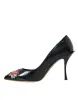 Black Leather WOW Patch Heels Pumps Shoes sold by Louxly