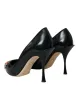 Black Leather WOW Patch Heels Pumps Shoes sold by Louxly
