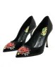 Black Leather WOW Patch Heels Pumps Shoes sold by Louxly