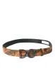 Patchwork Python Leather Logo Buckle Belt Men sold by Louxly