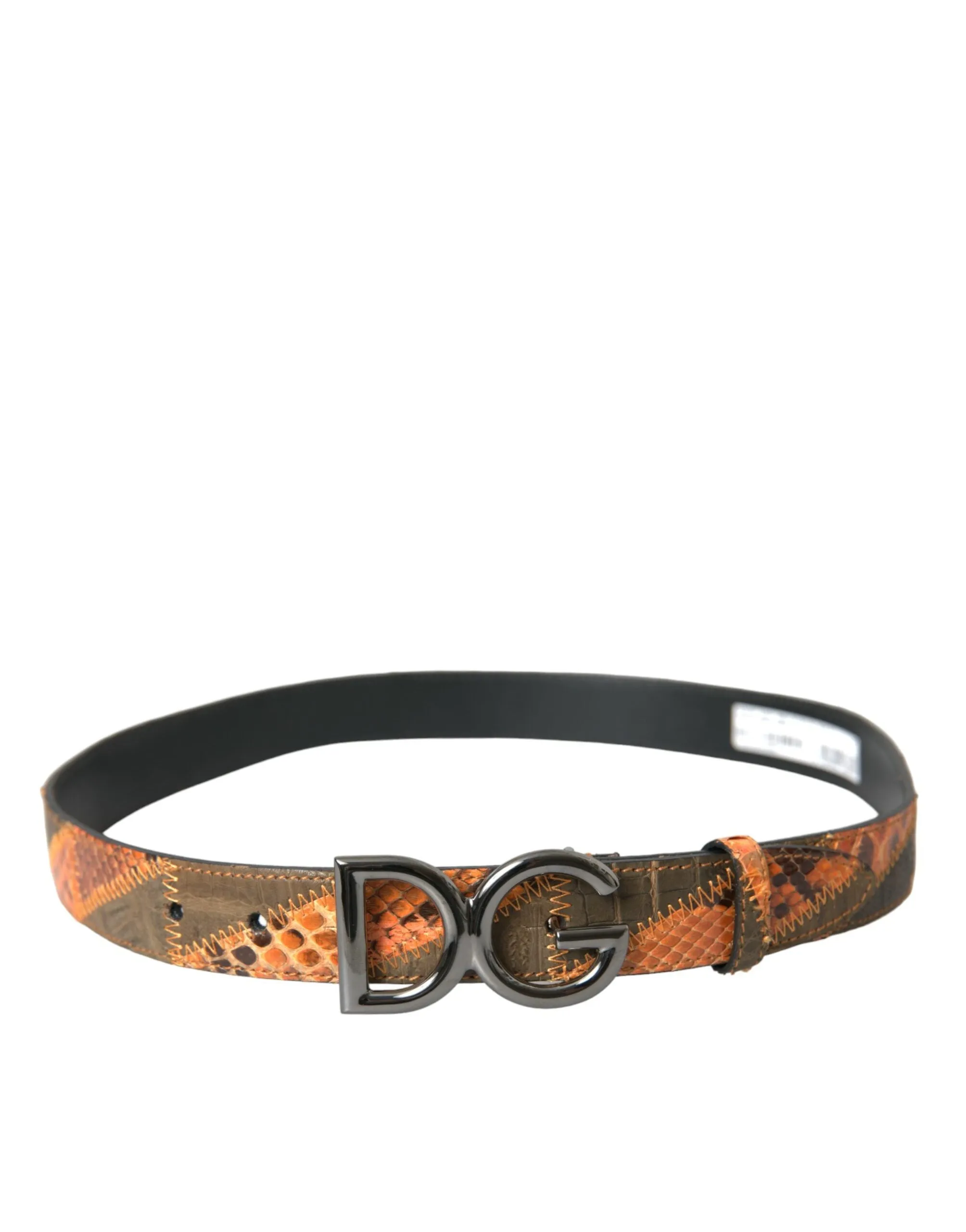 Patchwork Python Leather Logo Buckle Belt Men sold by Louxly product image thumbnail 3