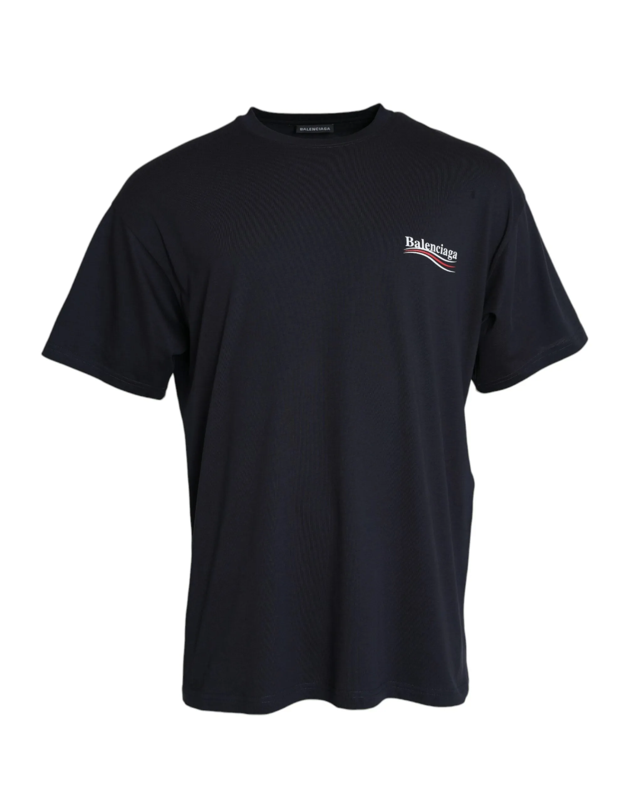 Dark Blue Cotton Logo Crew Neck Short Sleeves T-shirt sold by Louxly product image thumbnail 3