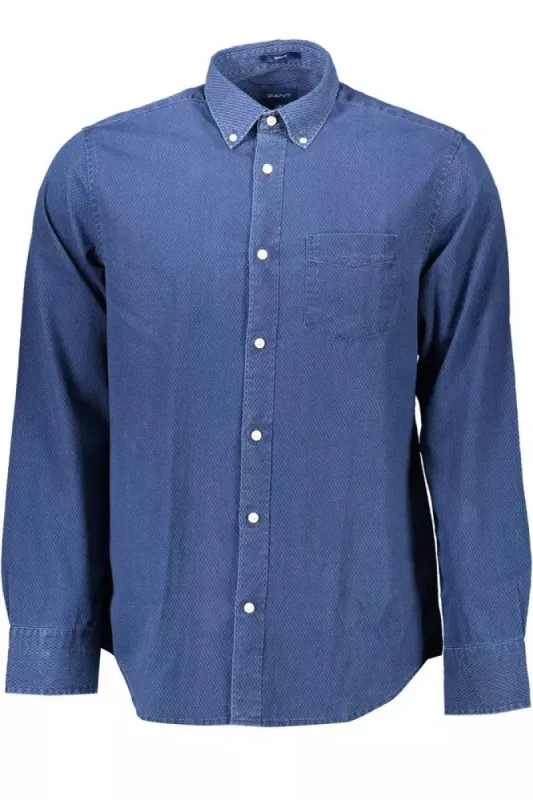 Blue Cotton Men Shirt sold by Louxly