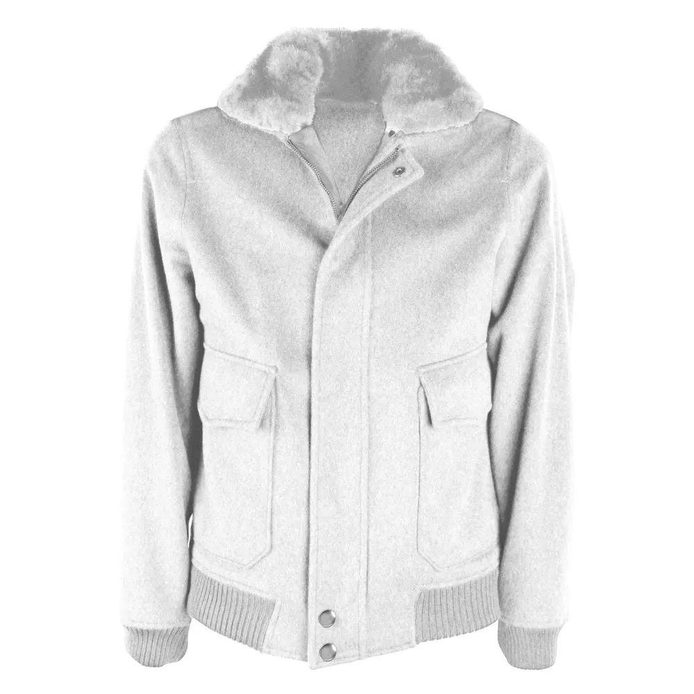 White Wool Vergine Jacket sold by Louxly
