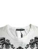 White Lion Crown Logo Cotton Crewneck T-shirt sold by Louxly