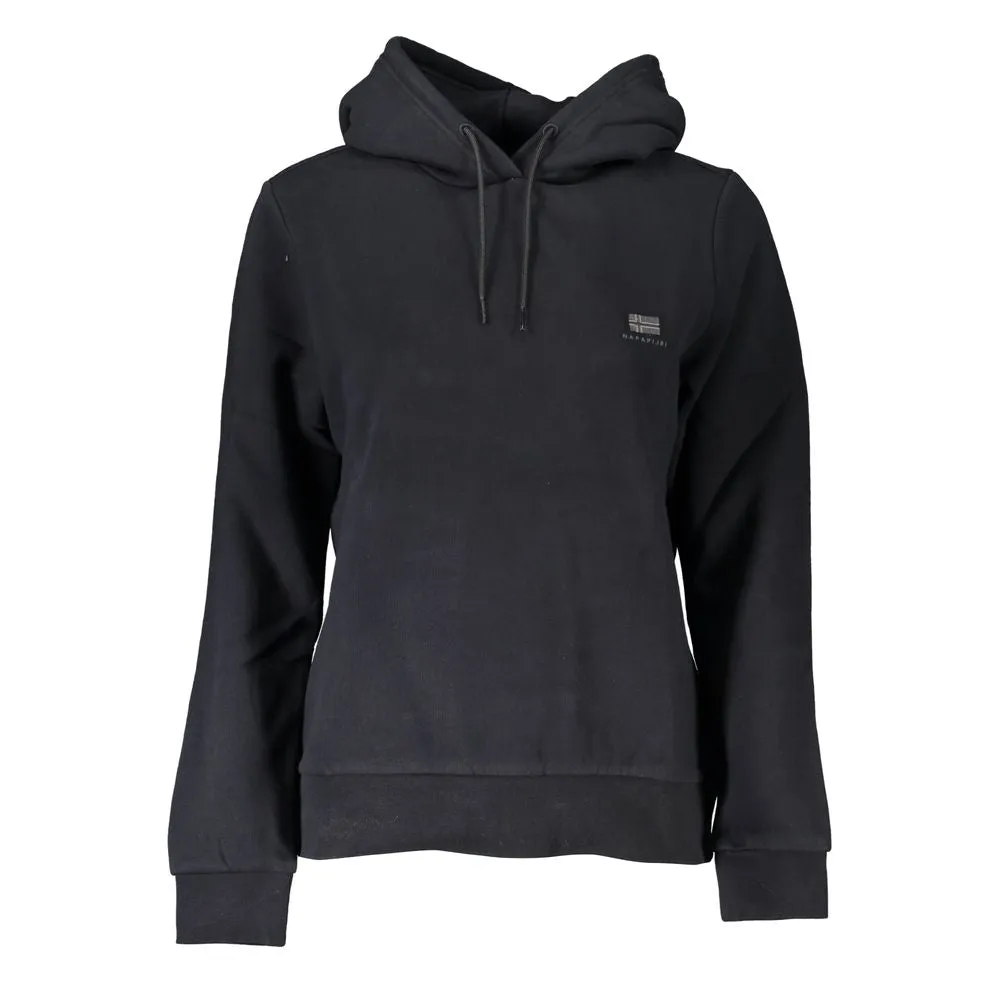 Elegant Black Hooded Fleece Sweatshirt sold by Louxly