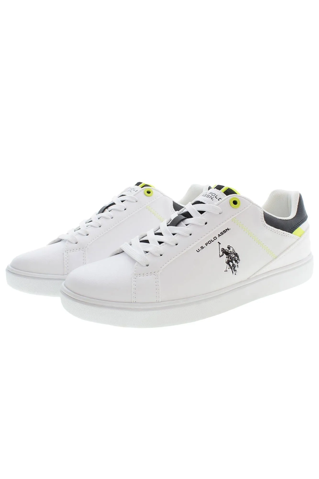 White Lace-Up Sneakers with Contrast Accents sold by Louxly product image thumbnail 2