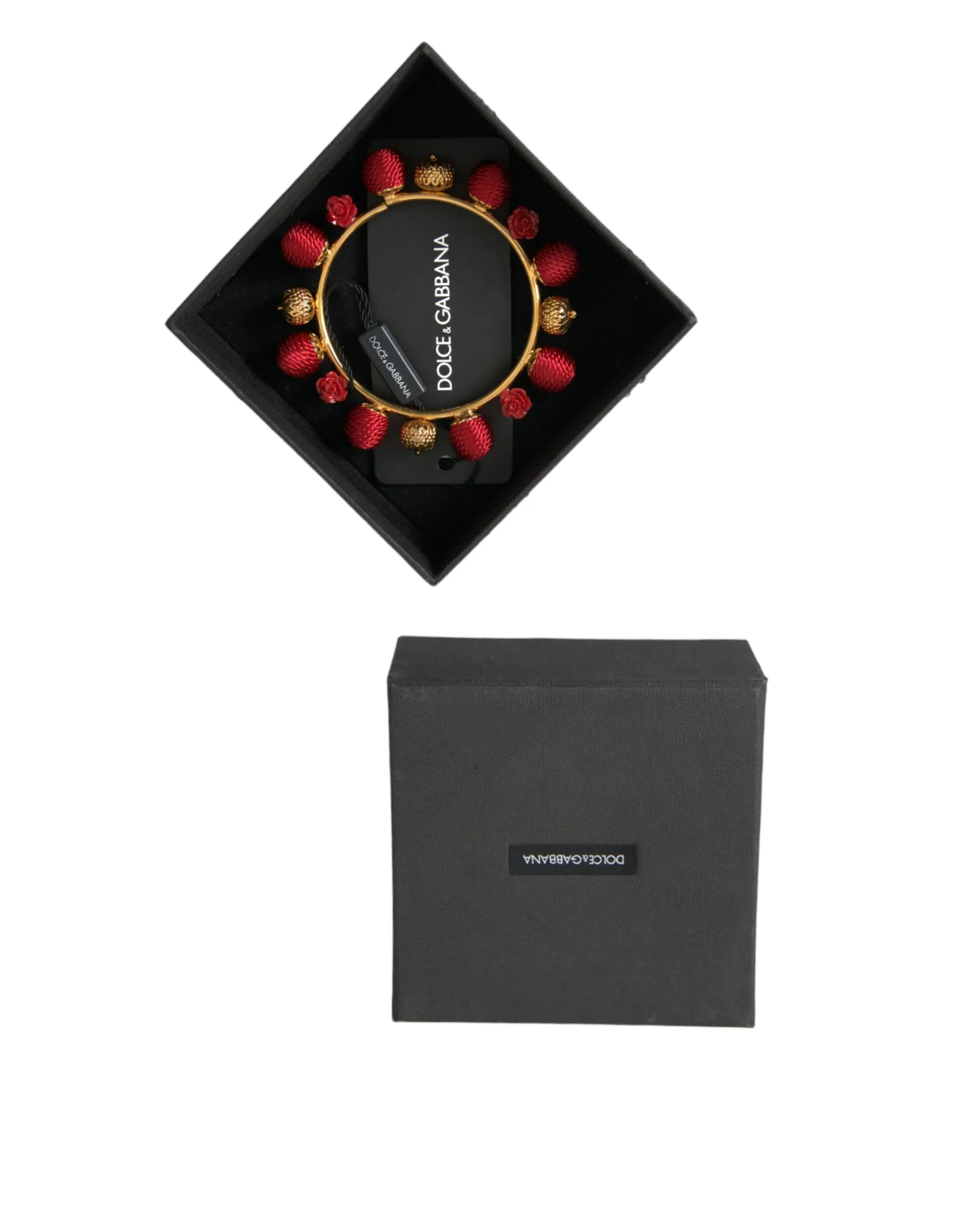 Gold Brass Red RUNWAY Sicilia Natale Roses Bracelet sold by Louxly product image thumbnail 4