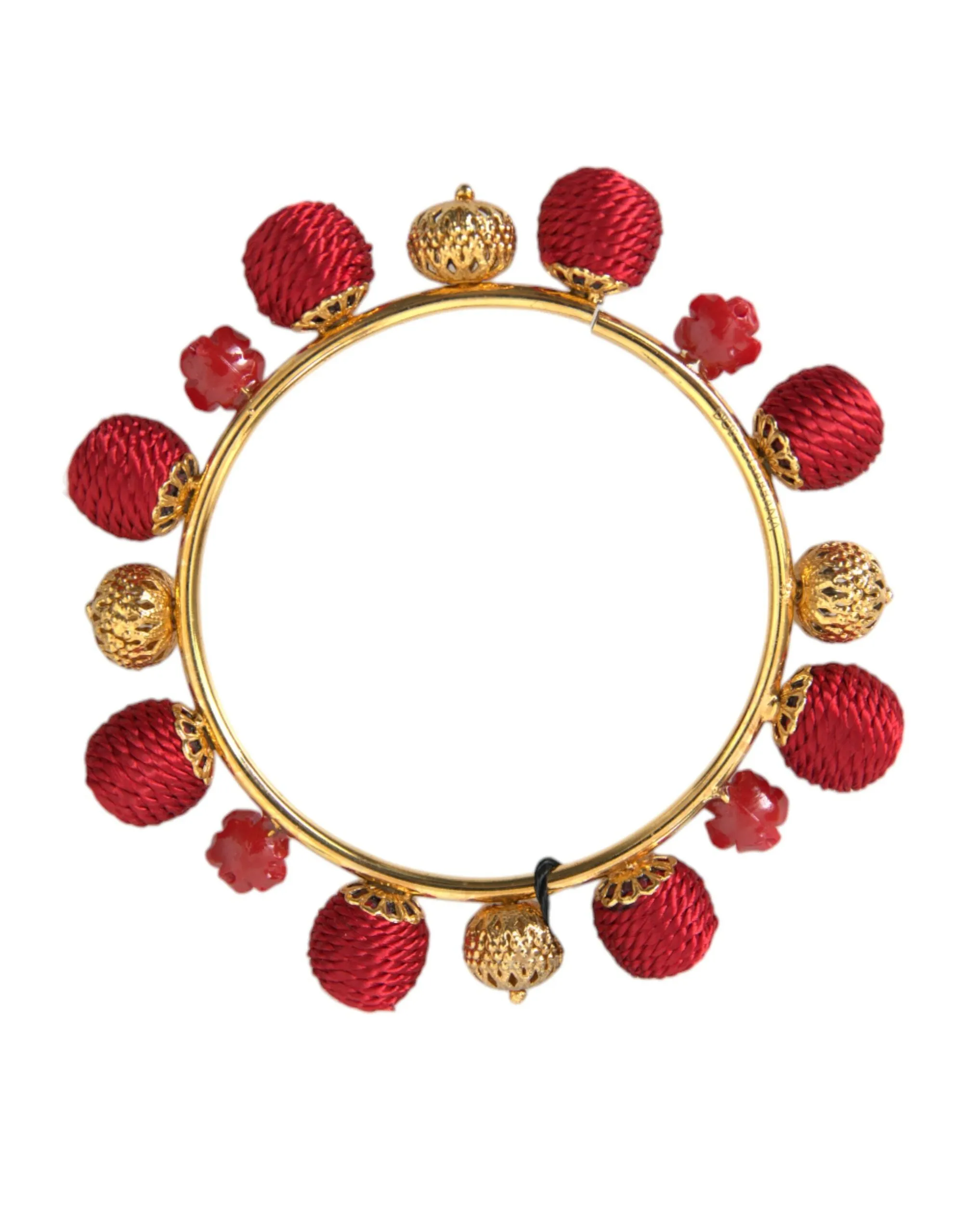 Gold Brass Red RUNWAY Sicilia Natale Roses Bracelet sold by Louxly