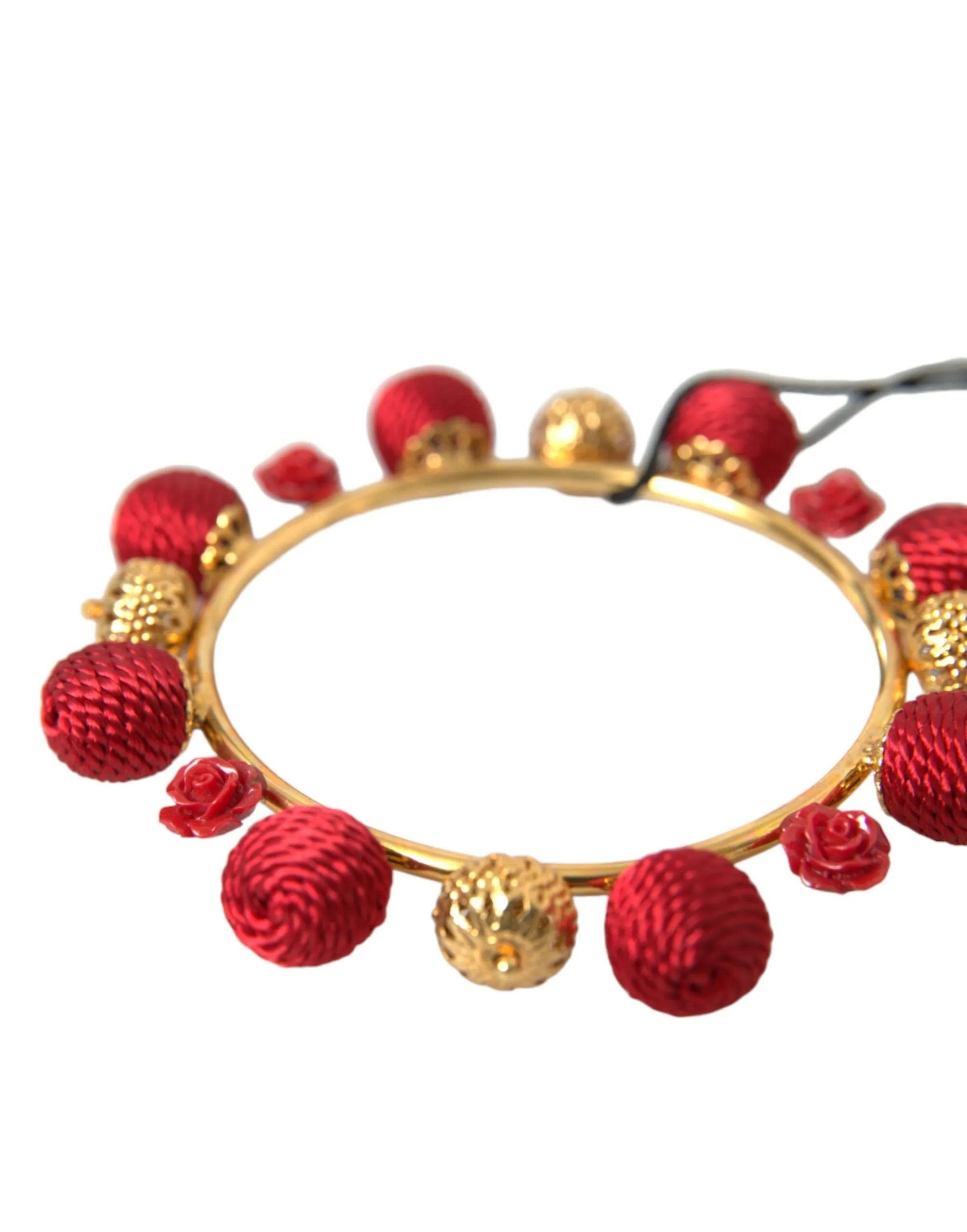 Gold Brass Red RUNWAY Sicilia Natale Roses Bracelet sold by Louxly product image thumbnail 2