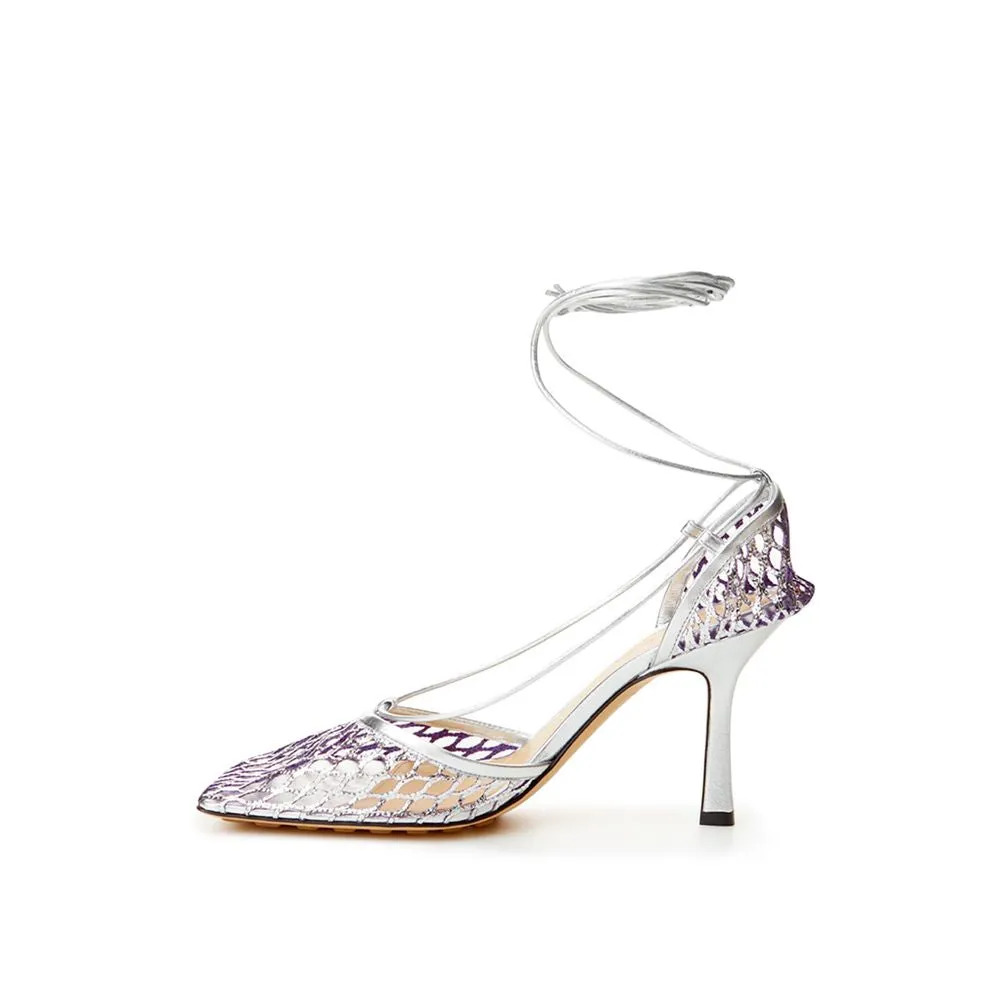 Silver Cotton Leather Sandals sold by Louxly product image thumbnail 2
