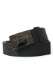 Elegant Black Leather Belt with Metal Buckle sold by Louxly