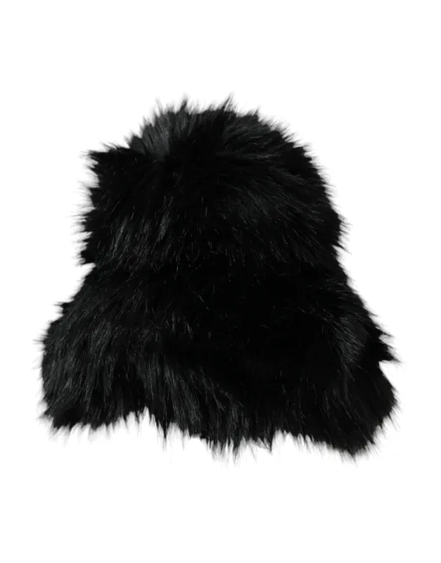 Black Faux Fur Womens Bucket Hat sold by Louxly