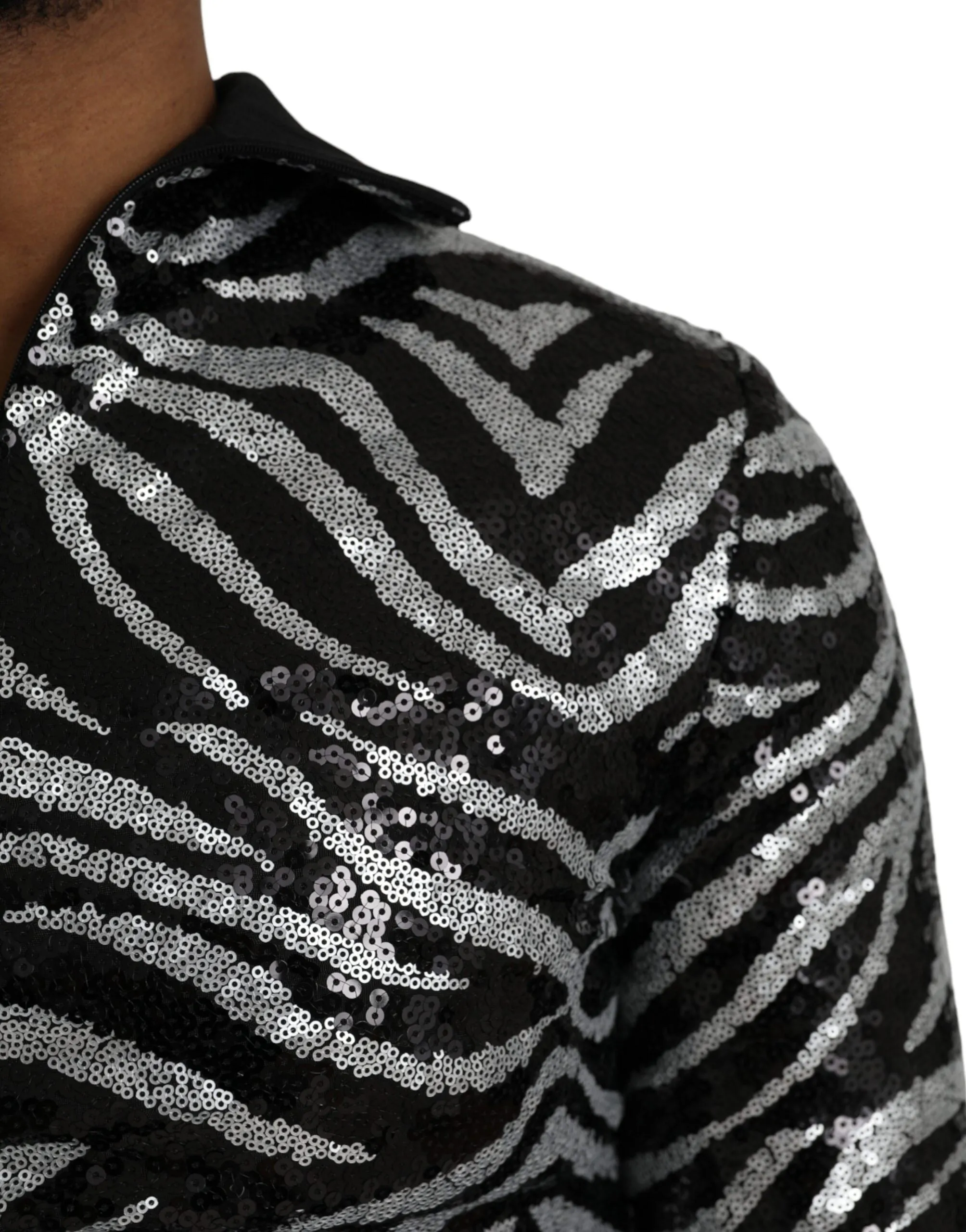 Black Silver Sequined Polyester Sweater sold by Louxly product image thumbnail 5