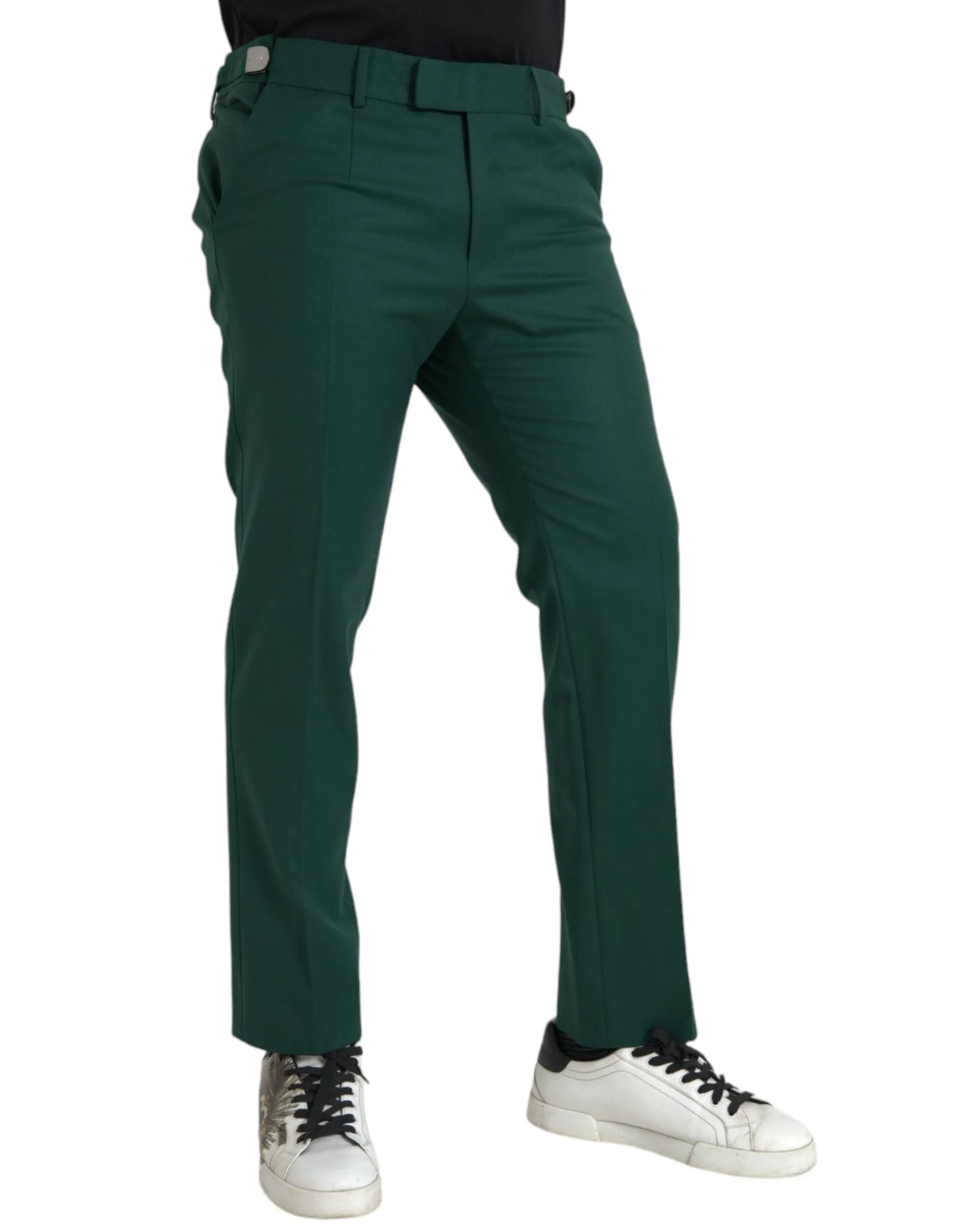 Green Wool Men Slim Fit Chino Pants sold by Louxly product image thumbnail 2