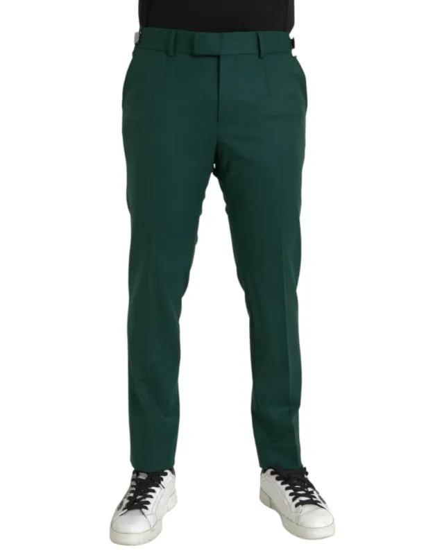 Green Wool Men Slim Fit Chino Pants sold by Louxly