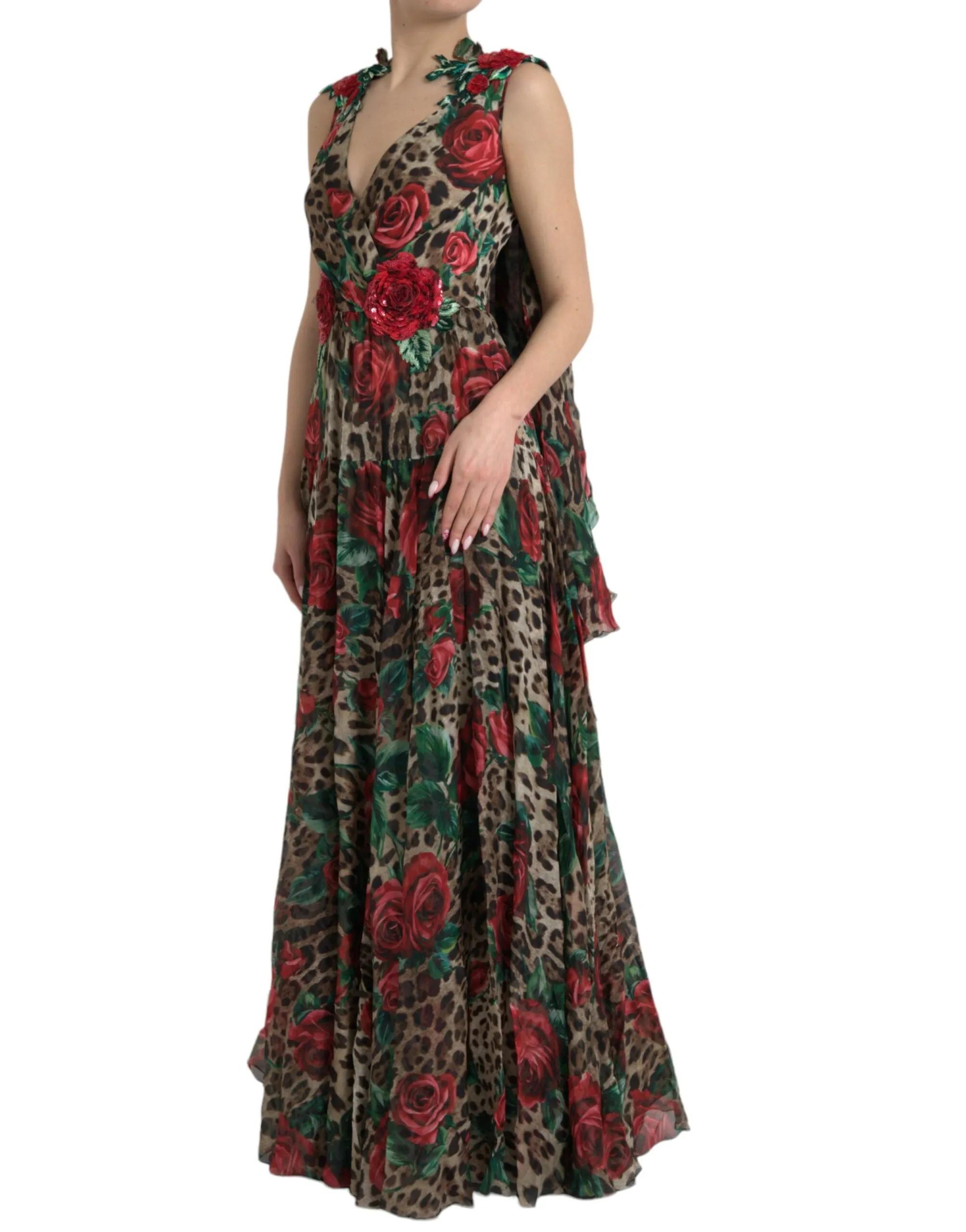 Multicolor Silk Maxi Evening Dress sold by Louxly product image thumbnail 2