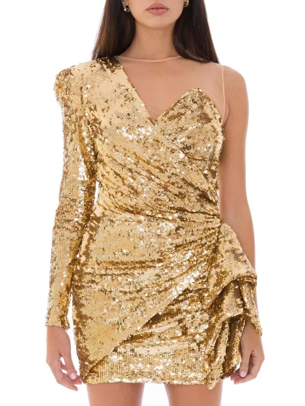 Glistening Gold Sequin Evening Dress sold by Louxly