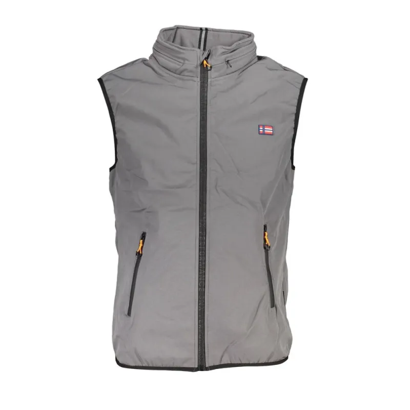 Gray Polyester Jacket sold by Louxly