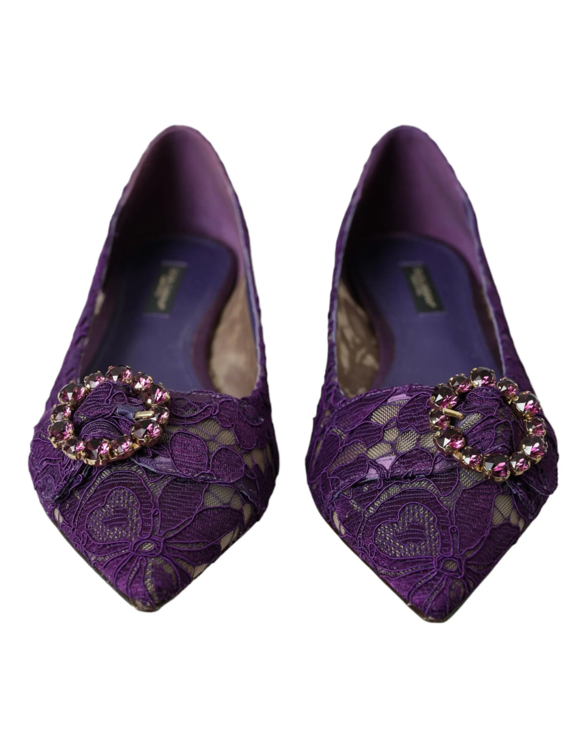 Purple Taormina Lace Crystal Loafers Shoes sold by Louxly product image thumbnail 2