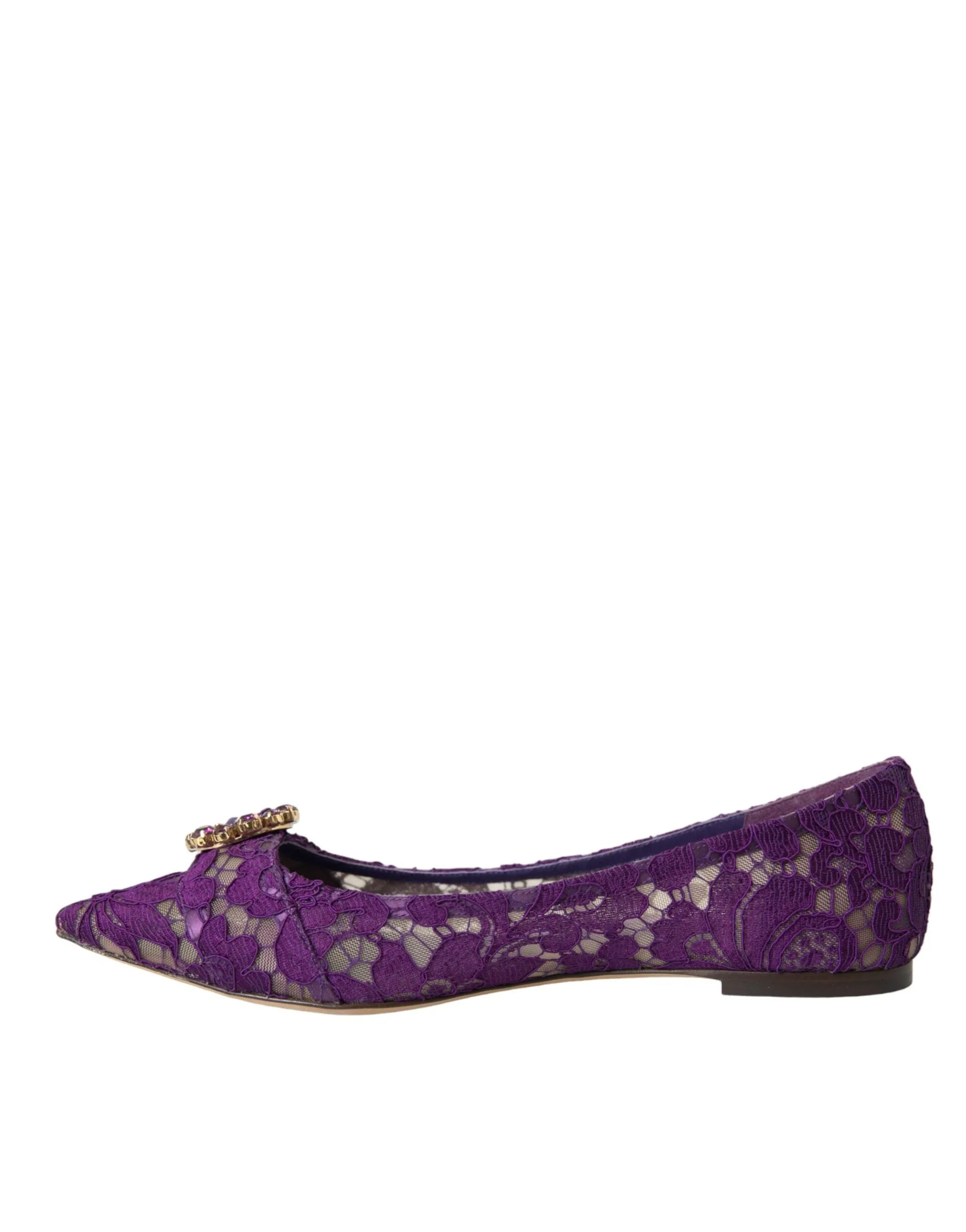 Purple Taormina Lace Crystal Loafers Shoes sold by Louxly product image thumbnail 5