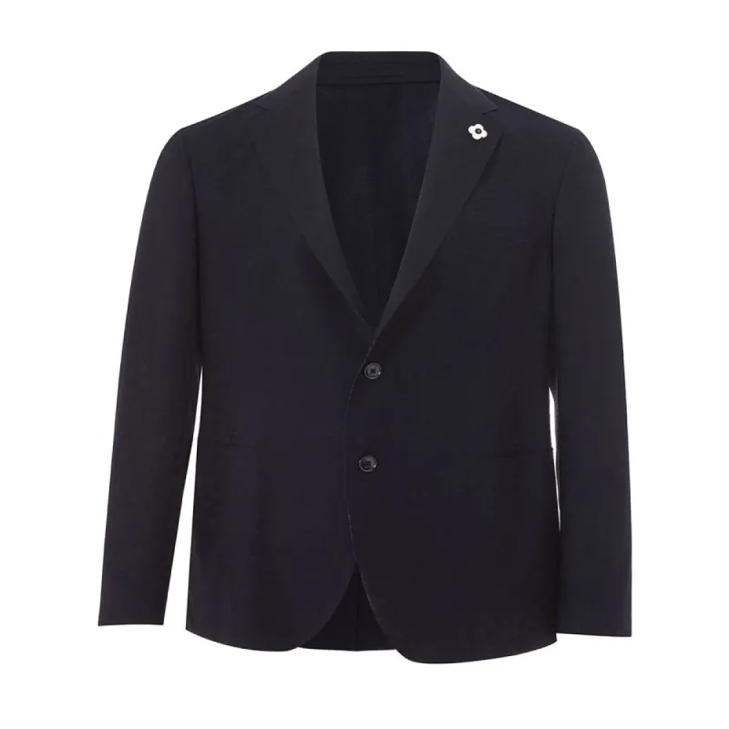 Elegant Blue Cotton Lardini Jacket sold by Louxly