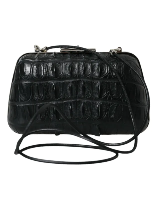 Elegant Crocodile Leather Evening Clutch sold by Louxly