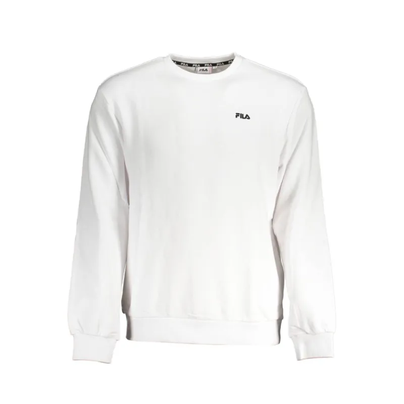 Eco-Conscious White Crew Neck Sweater made by Fila