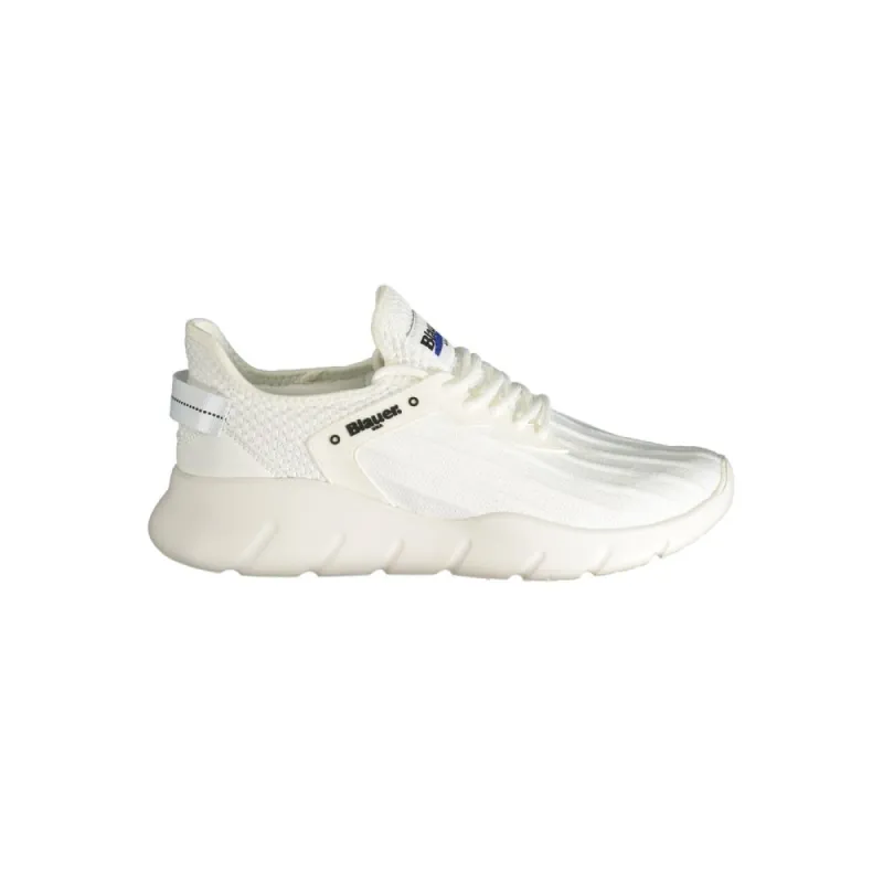 White Polyester Sneaker sold by Louxly