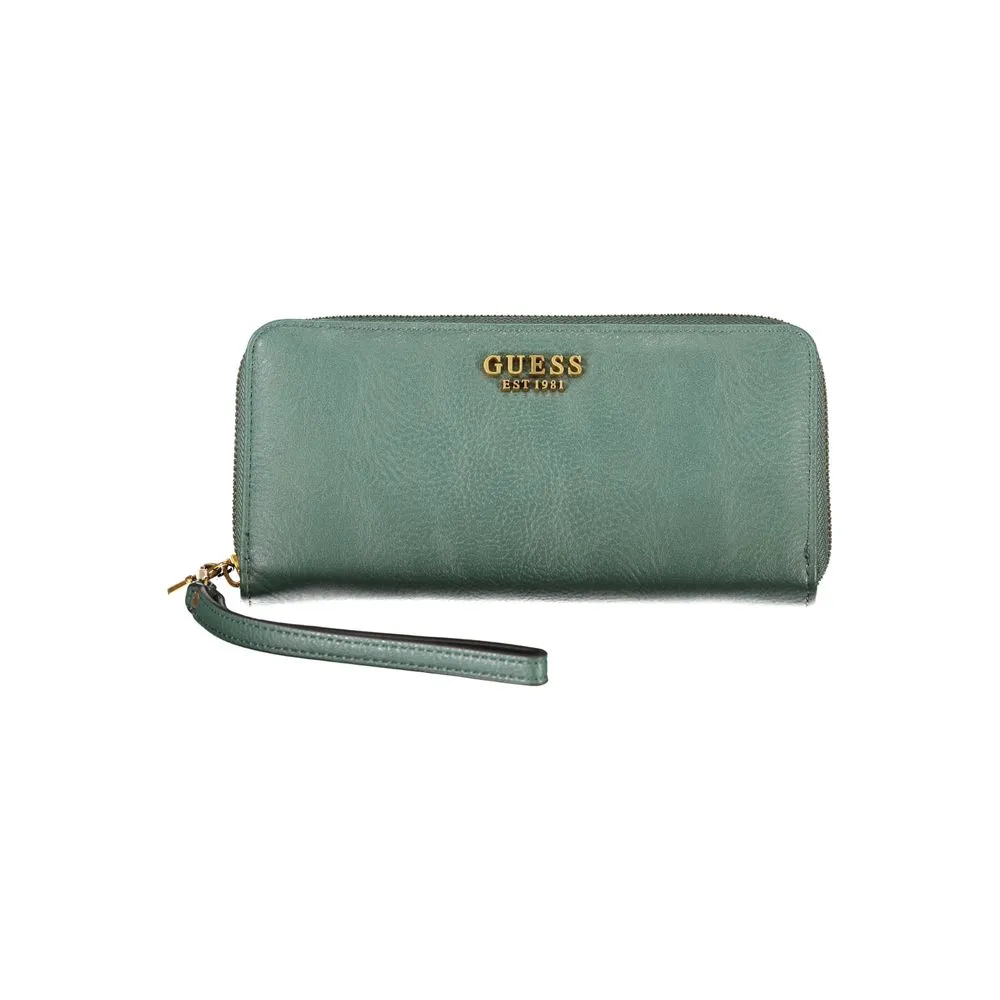 Chic Green Polyethylene Wallet with Multiple Compartments sold by Louxly
