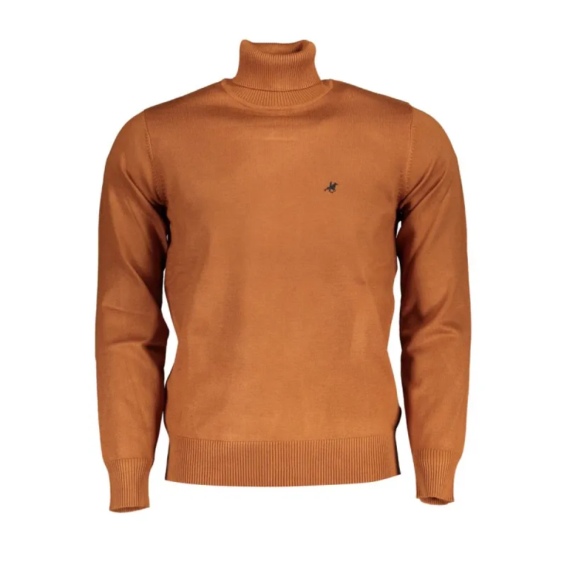 Elegant Turtleneck Sweater with Logo Embroidery sold by Louxly