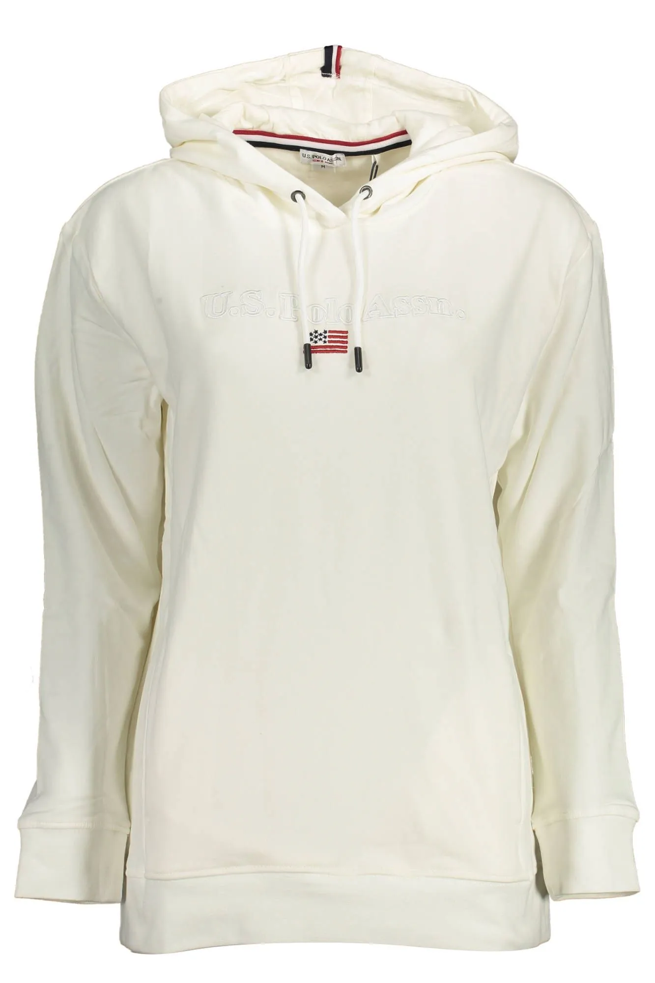 Chic White Hooded Sweatshirt with Embroidery sold by Louxly