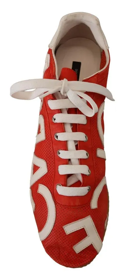 Red White Leather Mens Logo Casual Sneakers Shoes sold by Louxly product image thumbnail 4