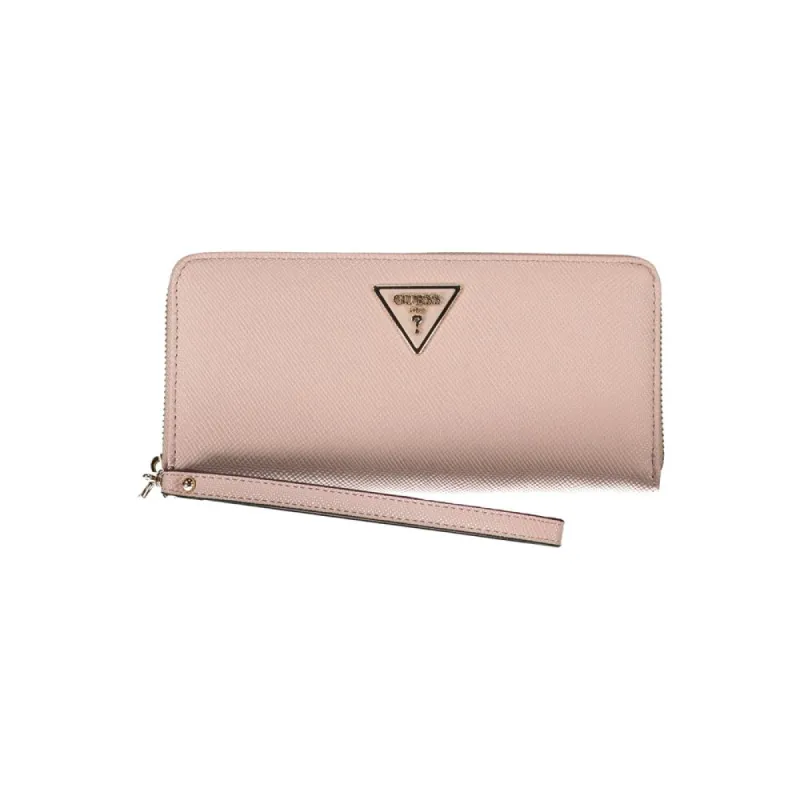 Chic Pink Four-Compartment Wallet with Zip Closure sold by Louxly