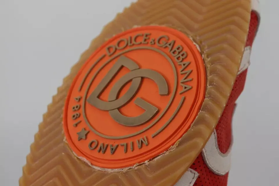 Red White Leather Mens Logo Casual Sneakers Shoes sold by Louxly product image thumbnail 5