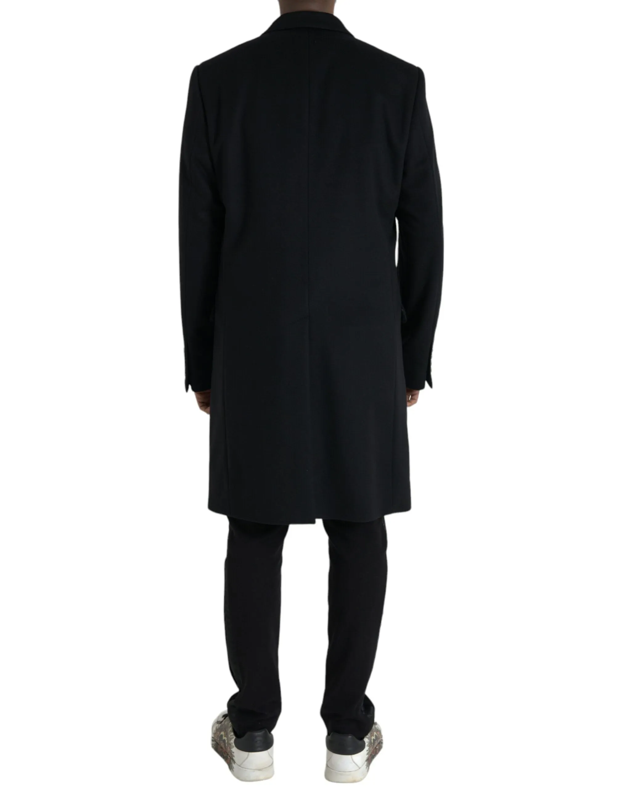 Black Wool Cashmere Trench Coat Jacket sold by Louxly product image thumbnail 3
