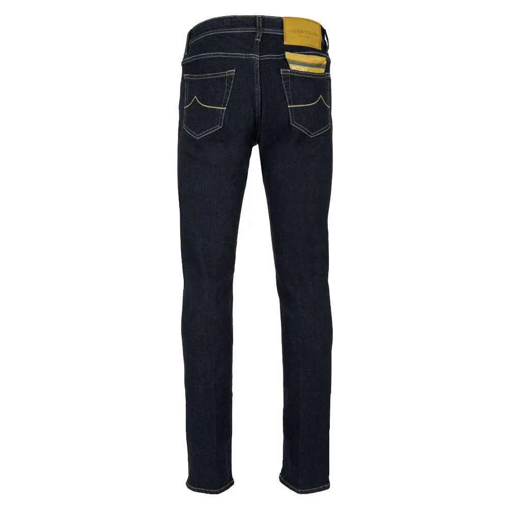 Elegant Slim Fit Dark Blue Designer Jeans sold by Louxly product image thumbnail 2