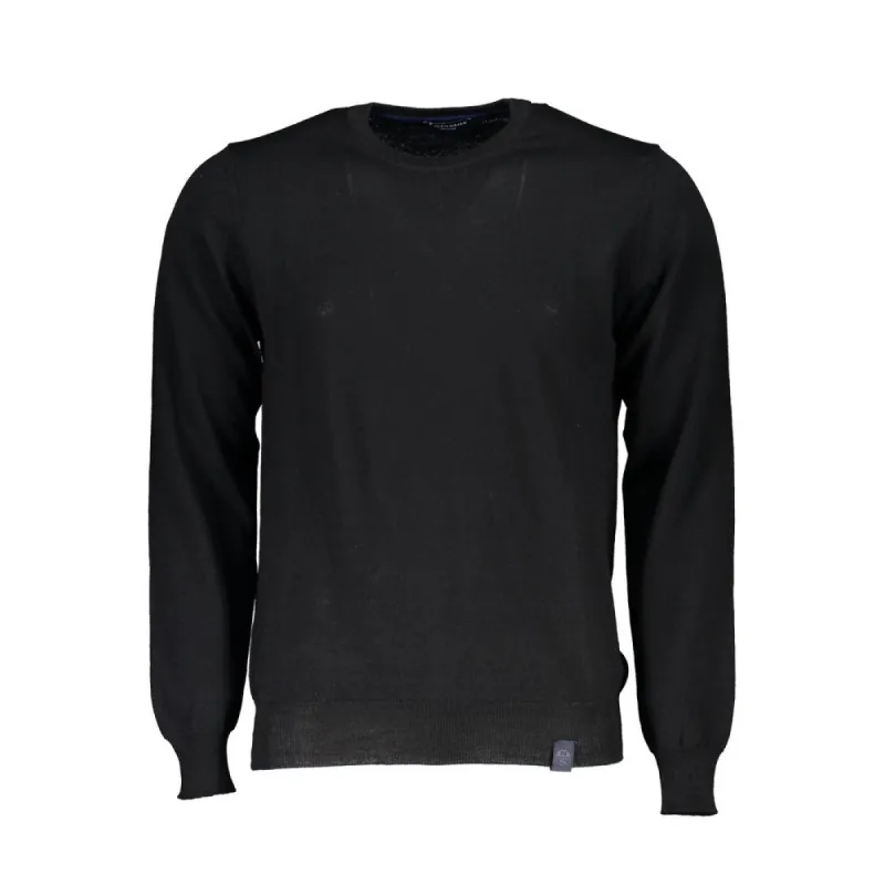 Black Fabric Men Sweater sold by Louxly