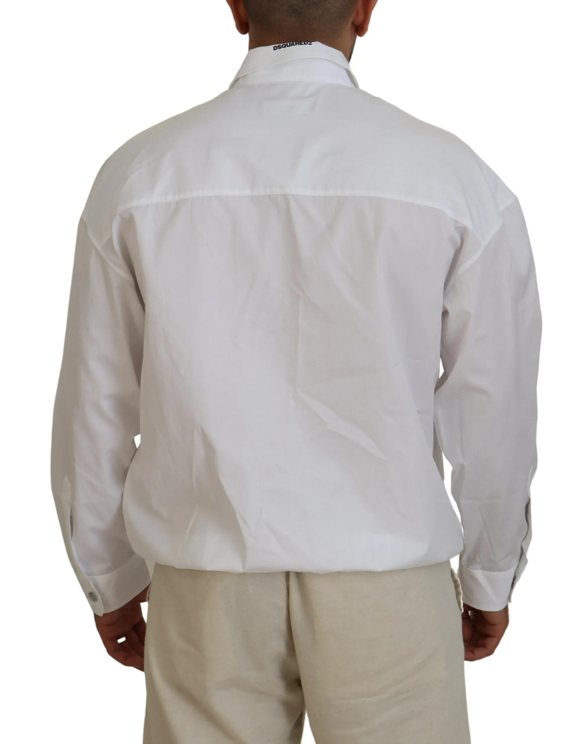 White Cotton Collared Casual Men Long Sleeves Jacket sold by Louxly product image thumbnail 3