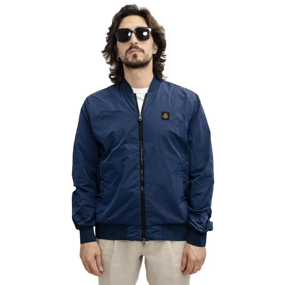 Elevated Casual Blue Bomber Jacket sold by Louxly
