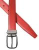 Red Leather Silver Metal Buckle Belt Men sold by Louxly