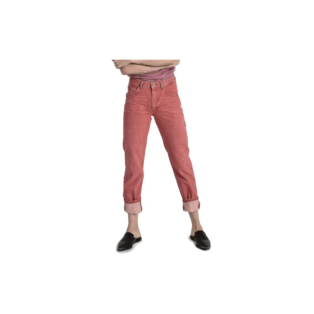 Red Cotton Women Jeans sold by Louxly