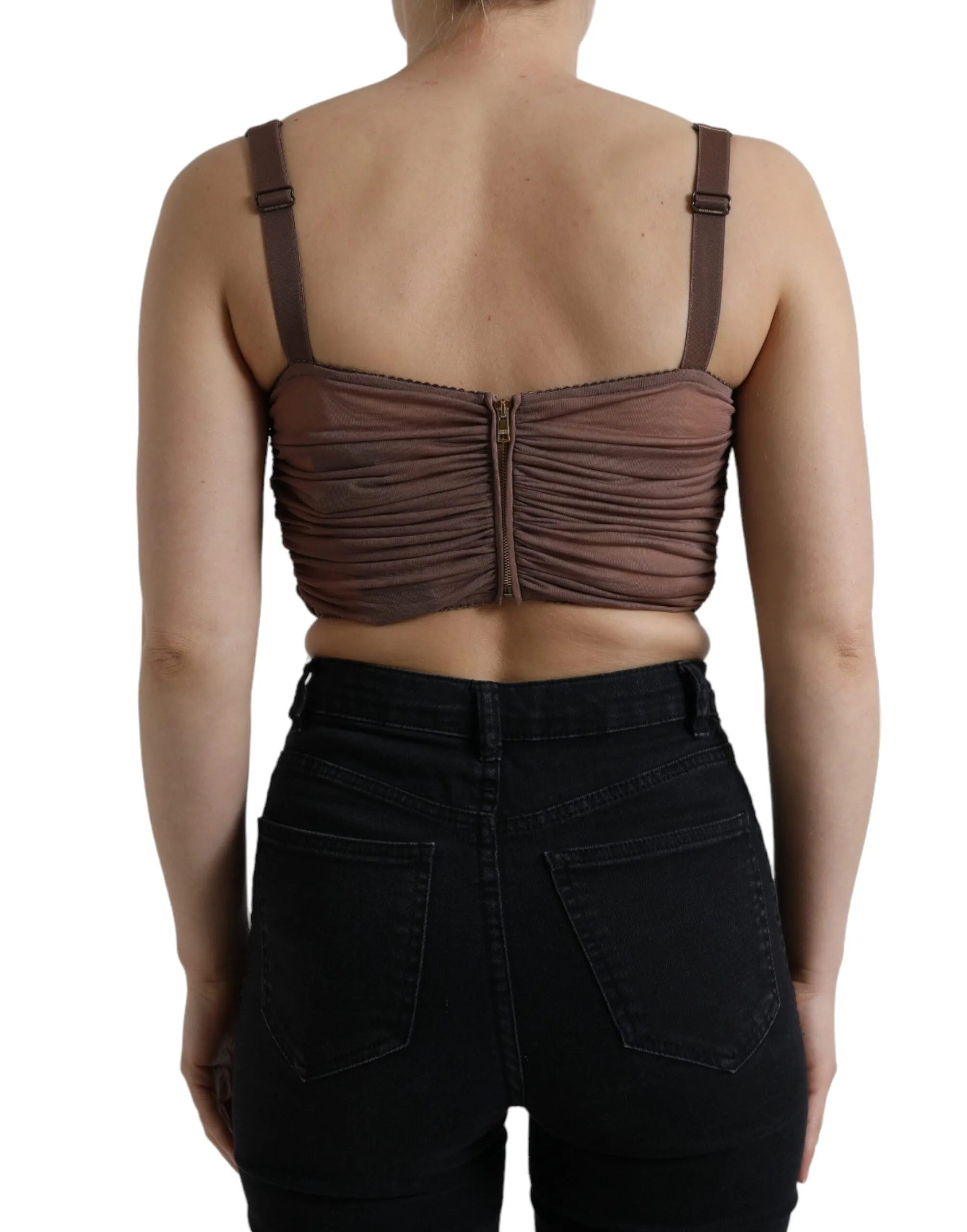Elegant Cropped Silk Blend Top sold by Louxly product image thumbnail 3