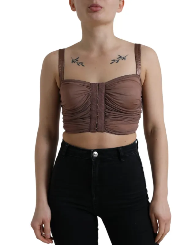 Elegant Cropped Silk Blend Top sold by Louxly