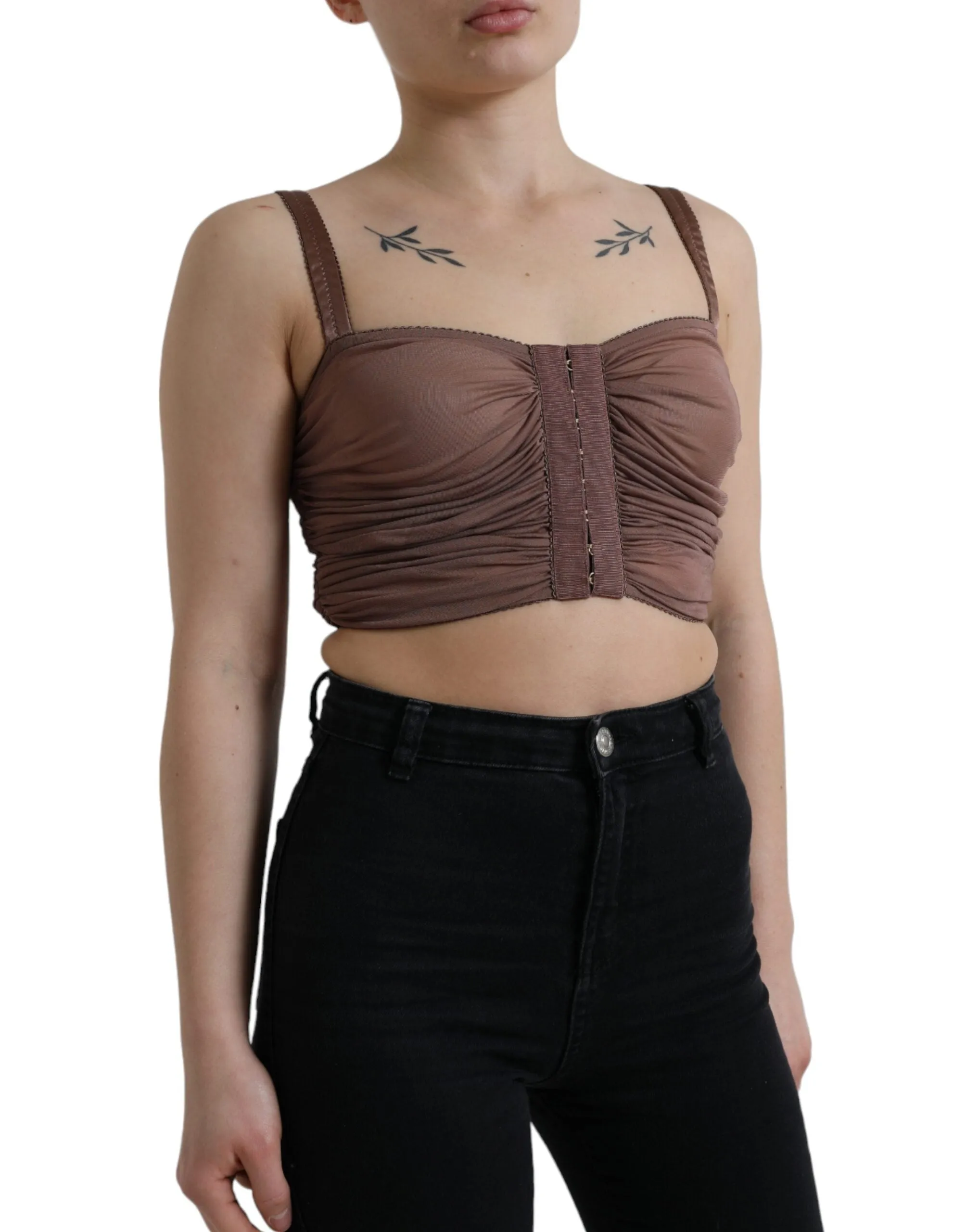 Elegant Cropped Silk Blend Top sold by Louxly product image thumbnail 2