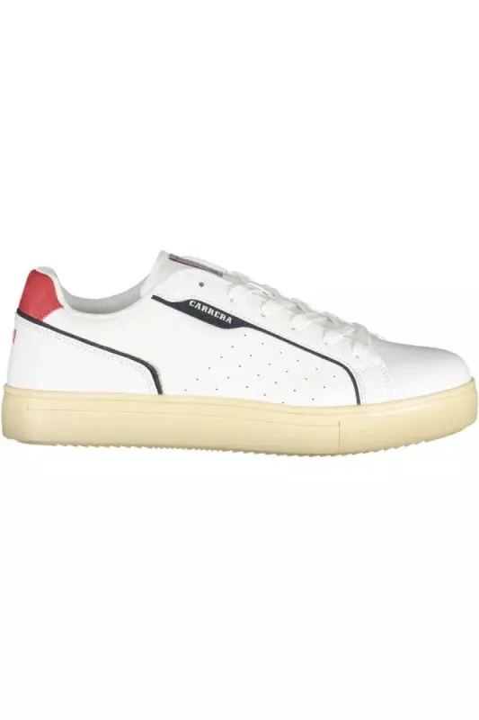 White Polyethylene Men Sneaker sold by Louxly