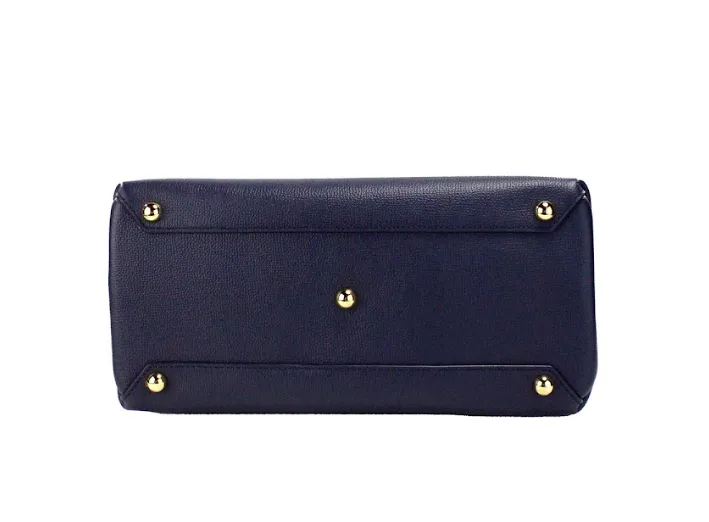 Banner Medium Regency Blue Leather Tote Crossbody Handbag Purse sold by Louxly product image thumbnail 4