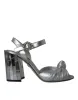 Silver Lambskin Leather Heels Sandals Shoes sold by Louxly